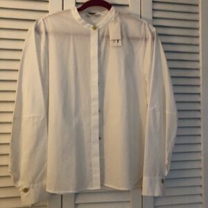 NWT Vince white mandarin collar shirt